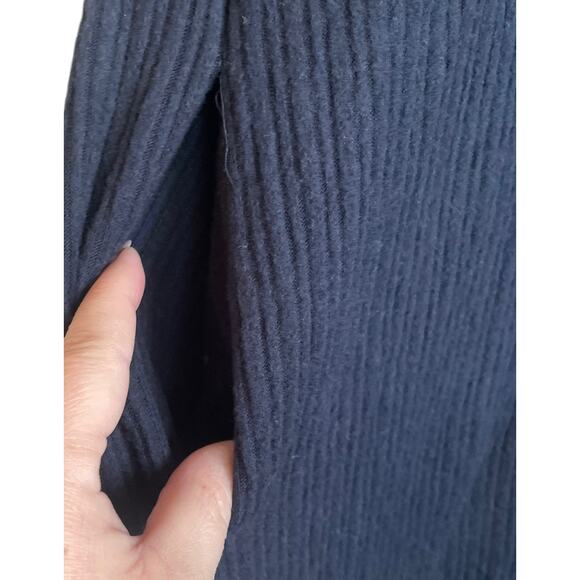 H by Bordeaux Womens Open Cardigan Navy Long Line Minimalist Capsule Neutral - Picture 6 of 9